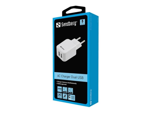 Sandberg AC Charger Dual USB 2.4+1A EU