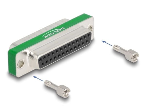 Delock HF/EMI-dämpningsfilter D-Sub 25 stift hane till hona med kapacitivt lågpassfilter