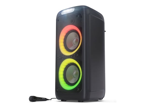 Sharp XParty Street Beat PS-949 - Selskapshøyttaler - trådløs - Bluetooth - Appstyrt - svart (grillfarge - svart)