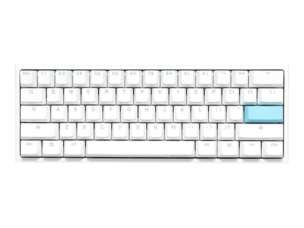 Ducky One 2 Pro Mini - Tastatur - bakgrunnsbelyst - USB - QWERTY - USA - tastsvitsj: Cherry / Gateron / Kailh - hvit