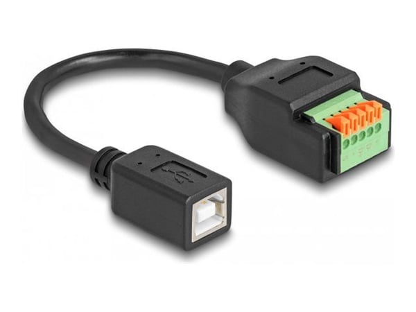 DeLOCK 66250, USB 2.0 Type-B, 5 pin terminal block, 0,15 m, Musta