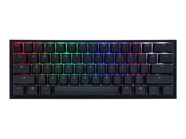 Ducky One 2 Pro Mini - Tastatur - bakgrunnsbelyst - USB - QWERTY - USA - tastsvitsj: Cherry / Gateron / Kailh