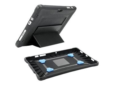 Mobilis PROTECH - Baksidedeksel for nettbrett - med stativ og håndstropp, forsterket - svart - for Microsoft Surface Go, Go 2, Go 3