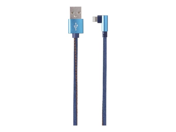 Cablexpert Premium denim - Lightning-kabel - USB hann til Lightning hann vinklet - 1 m - blå