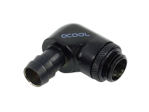 Alphacool HF-liitin suora G1/4 tuuman uros 10mm ID, 90 astetta - musta