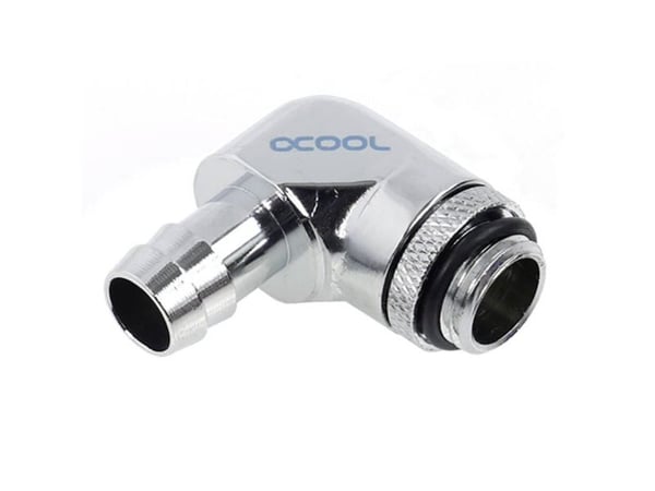 Alphacool HF-tilkobling rett G1/4 tommer AG til 10 mm ID, 90 grader - krom