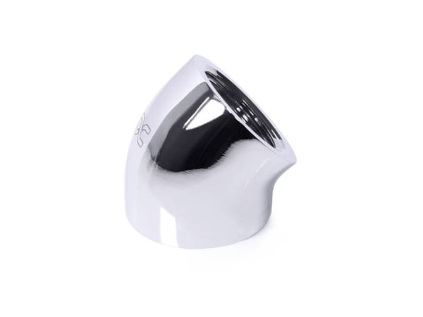 Alphacool 17593, Slangekontakt, Messing, Kromfarget, 1/4", 45°, 21 mm