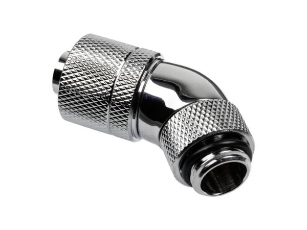 Alphacool HF-liitäntä 45 astetta G1/4 tuuman uros 13/10mm - käännettävä, kromihopea, kromihopea