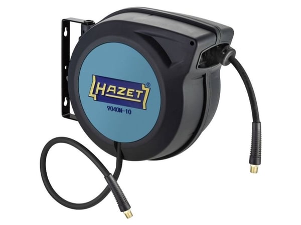 HAZET 9040N-10, Vegg-montert Hjul, Automatisk, Sort, Blå, Plast, Polymer, Vegg-montert, 15 m