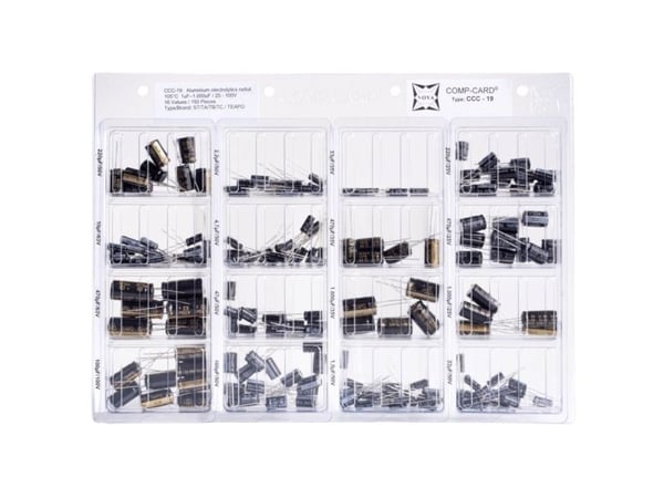 NOVA CCC-19 elektrolyttkondensator radial 25 V / 35 V / 50 V / 63 V / 100 V 20 % (193 deler)