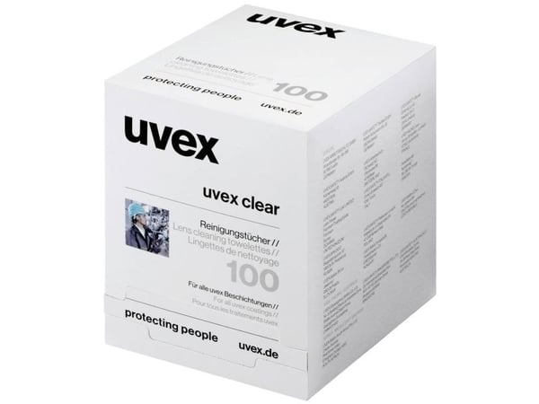 Uvex brille-renseservietter - Silikonefri til alle glas, pakket enkeltvis, æske med 100stk
