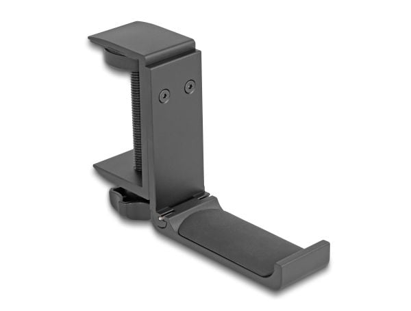 Delock hodetelefonholder justerbar for bordmontering aluminium sort