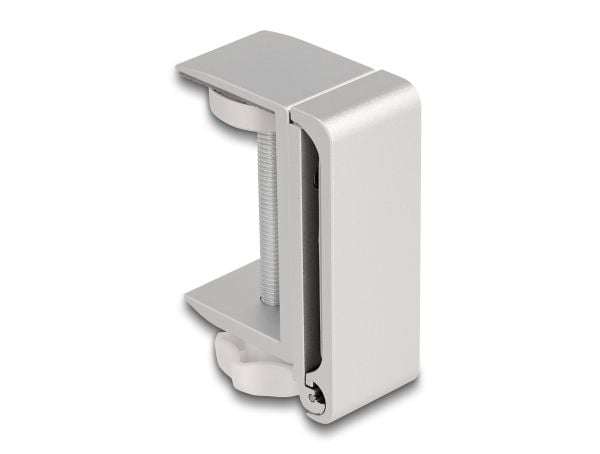 Delock - Holder for hodetelefoner - adjustable, for desk mounting, aluminum - sølv