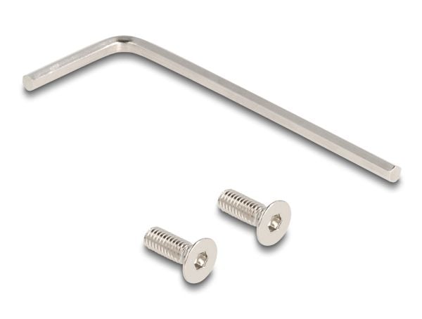 Delock - Holder for hodetelefoner - adjustable, for desk mounting, aluminum - sølv