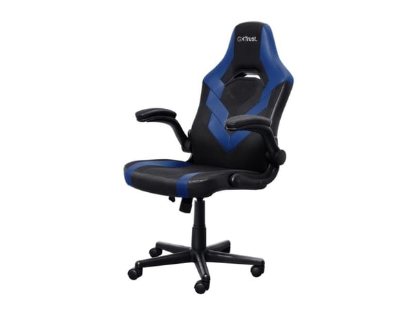 Trust GXT 703B RIYE - Spillestol - armlener - L-formet - tipping - roterende - syntetisk skinn, elastisk stoff - blå