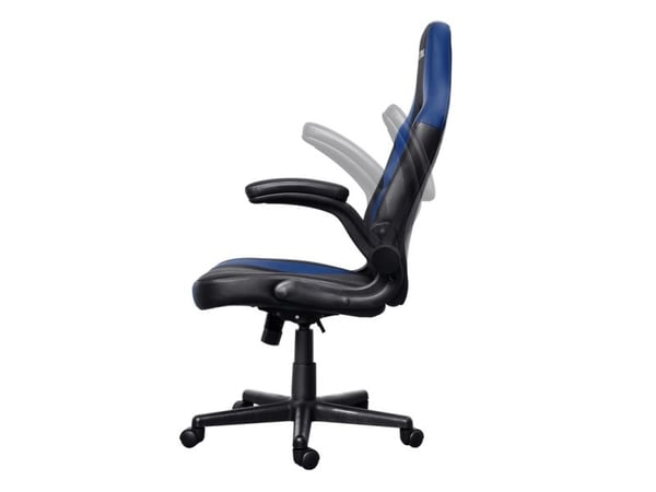 Trust GXT 703B RIYE - Spillestol - armlener - L-formet - tipping - roterende - syntetisk skinn, elastisk stoff - blå