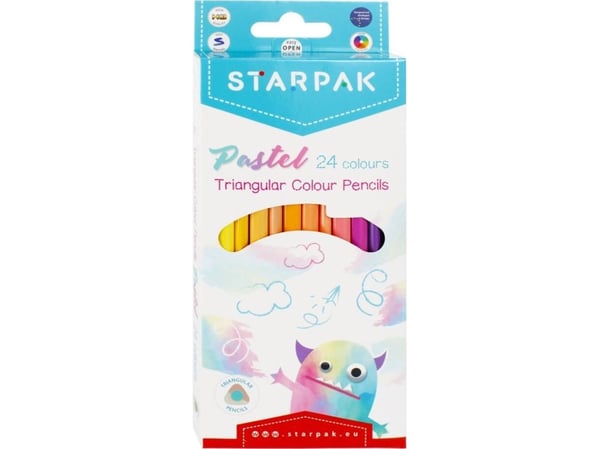 Starpak PENCILS OLO 24KOL/180 TROJ PASTEL STK 12/144