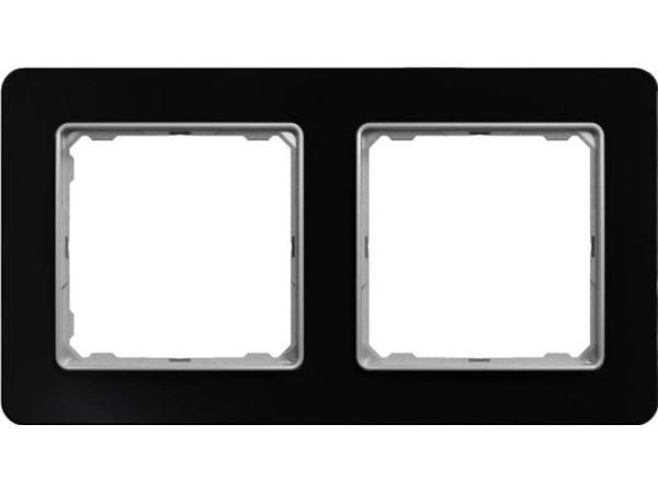 Schneider Electric Sedna Elements, ram 2-fack, glas svart