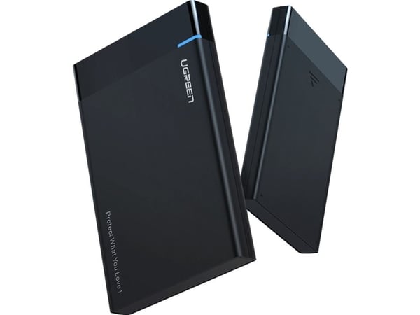 Ulkoinen kiintolevy-/SSD-kotelo 2,5" UGREEN US221, SATA 3.0, USB-C, 50cm (musta)