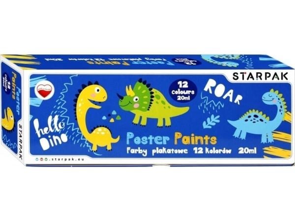 Starpak PLAK-farger 12 stk, 20 ml, Dino (6/24)