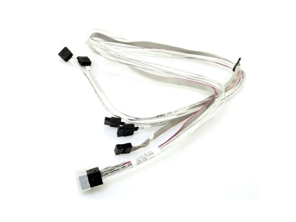 Supermicro - SAS intern kabel - med sidebånd - 4 x Mini SAS HD (SFF-8643) (hann) til SATA, sidebånd (hunn) - 90/90/75/75/75 cm