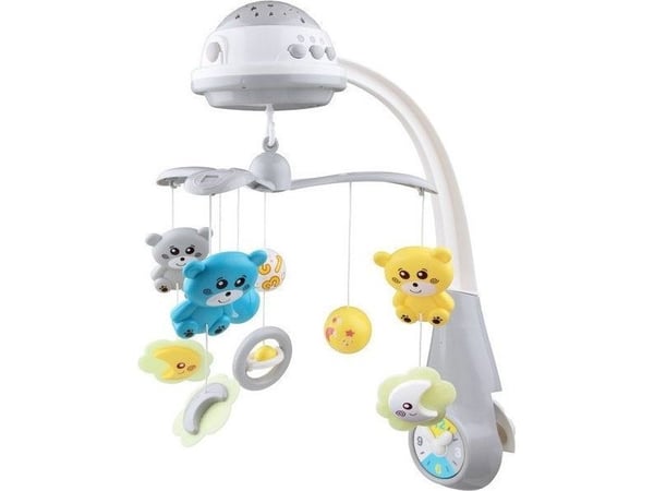 BABY MIX 35604/35728 plastkarusell med projektor-grå