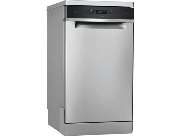 Whirlpool WSFO 3O23 PF X, Frittstående, Slimline (45 cm), Rustfritt stål, Svart, Knapper, Sensor, LED
