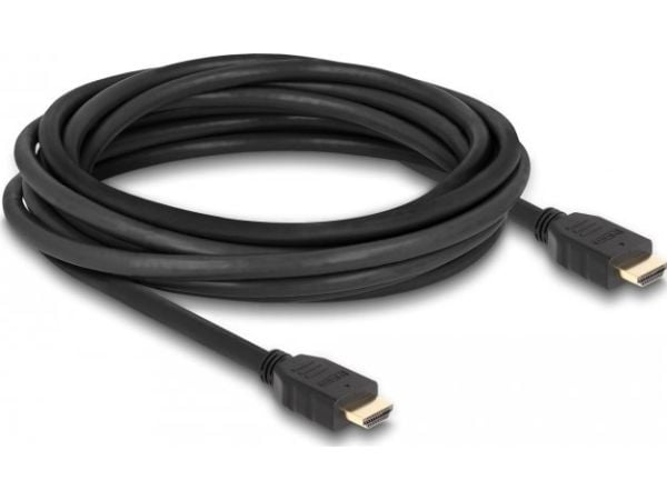 Delock - Høyhastighets HDMI-kabel med Ethernet - HDMI hann til HDMI hann - 5,0 m - Svart - Støtter 8K 60 Hz, opptil 48 Gbps dataoverføringshastighe...