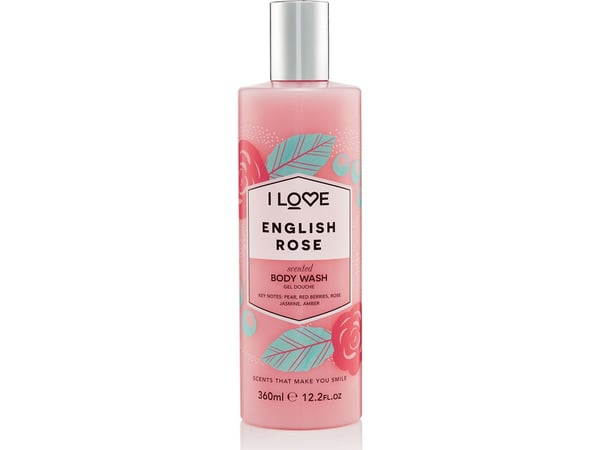 I Love, English Rose, hydrerande duschgel 360 ml unisex