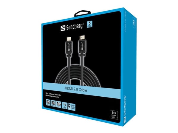 Sandberg - HDMI-kabel - HDMI hann til HDMI hann - 10 m
