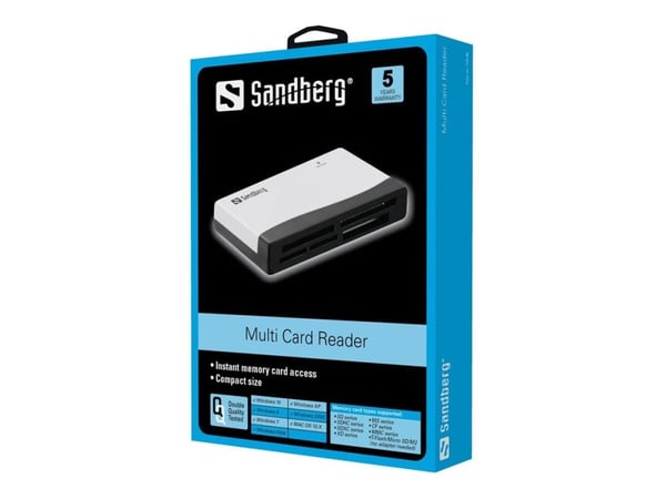 Sandberg Multi Card Reader - Kortleser (MS, MMC, SD, xD, CF, TransFlash, microSD, SDHC, MS Micro) - USB 2.0