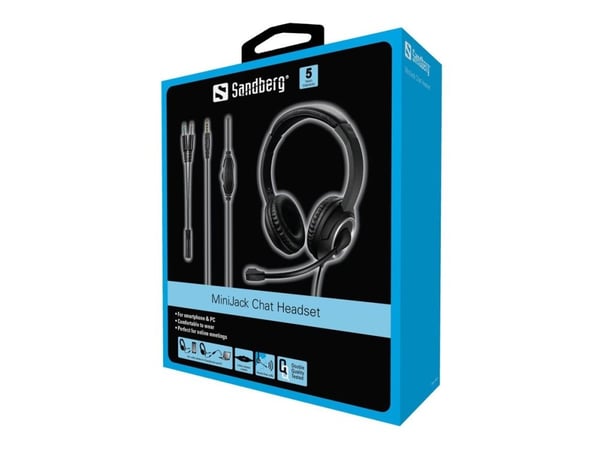 Sandberg MiniJack Chat Headset - Hodesett - on-ear - kablet - 3,5 mm jakk