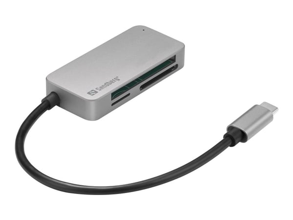Sandberg USB-C Multi Card Reader Pro - Kortinlukija (MMC, SD, TransFlash, microSD, SDHC, SDXC, CFast Card) - USB-C - USB-C