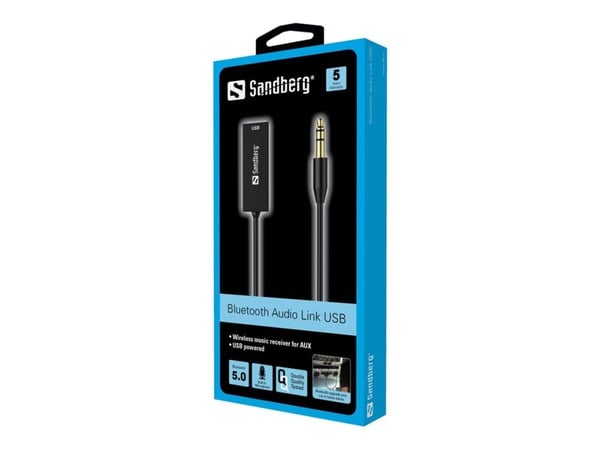Sandberg Bluetooth Audio Link USB, USB, A2DP, AVRCP, HFP, 10 m, Musta, Telakka, 5 V