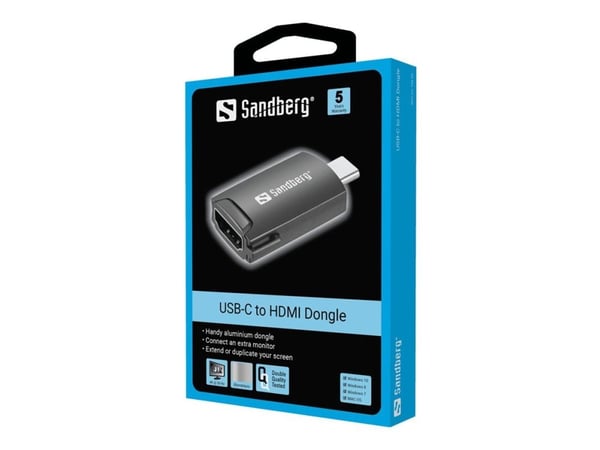 Sandberg - Video adapter - USB-C hann til HDMI hunn - 4K-støtte