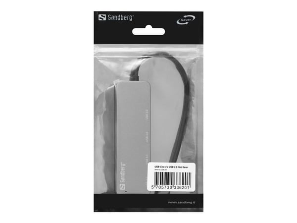 Sandberg Saver - Hub - 4 x SuperSpeed USB 3.0 - stasjonær