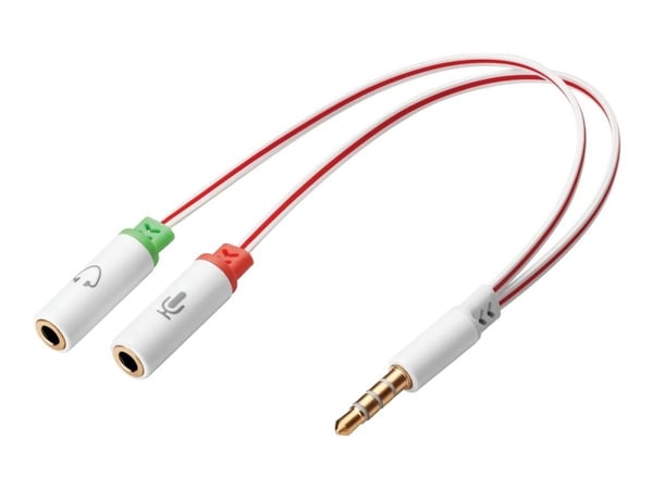 Sandberg Headset Converter - Hodesettadapter - 4-polsminijakk hann til mini-phone stereo 3.5 mm hunn - for Apple iPad/iPhone/iPod