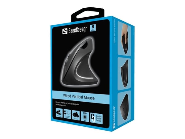 Sandberg Pro - Vertikal mus - ergonomisk - optisk - 6 knapper - kablet - USB - boks