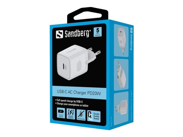 Sandberg - Strömadapter - 20 Watt - 3 A - PD (USB-C)