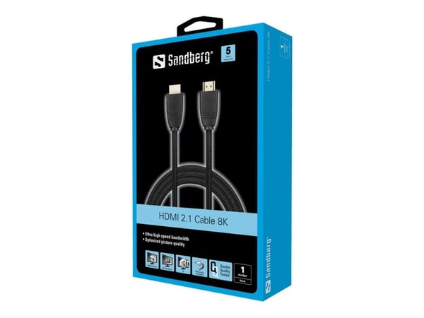 Sandberg - High Speed - HDMI-kabel med Ethernet - HDMI hann til HDMI hann - 1 m - 8K-støtte