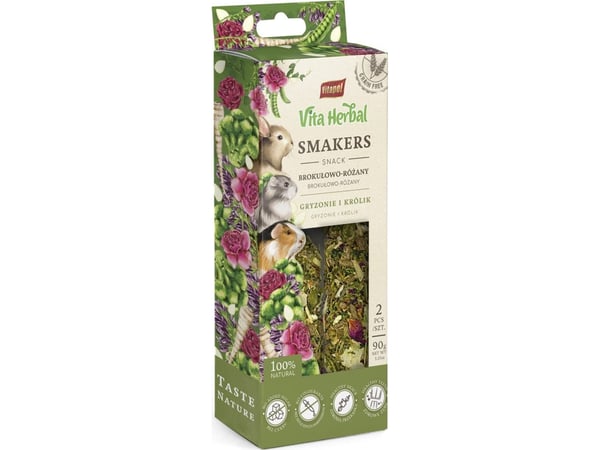 Vita Herbal Smakers brokkoli - rose for gnagere og kanin 90 g, 5 stk/display