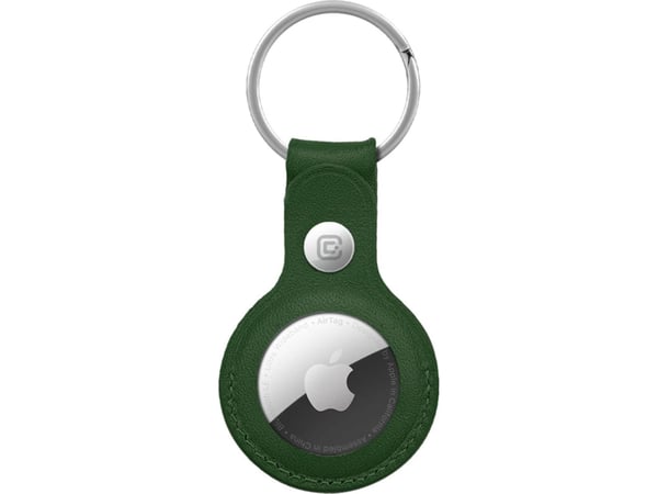 Crong lærveske med nøkkelring til Apple AirTag (zielony)