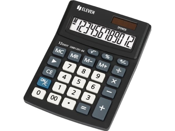 Eleven Eleven -laskin CMB1201-BK, musta, pöytätietokone, 12 paikkaa, kaksoisvirtalähde Eleven Eleven -laskin CMB1201-BK, musta, pöytätietokone, 12 paikkaa, kaksoisvirtalähde