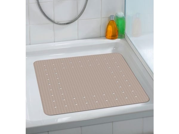 WENKO Shower mat Mirasol Taupe, Voksne, Taupe / brun, Gummi, 540 mm, 540 mm
