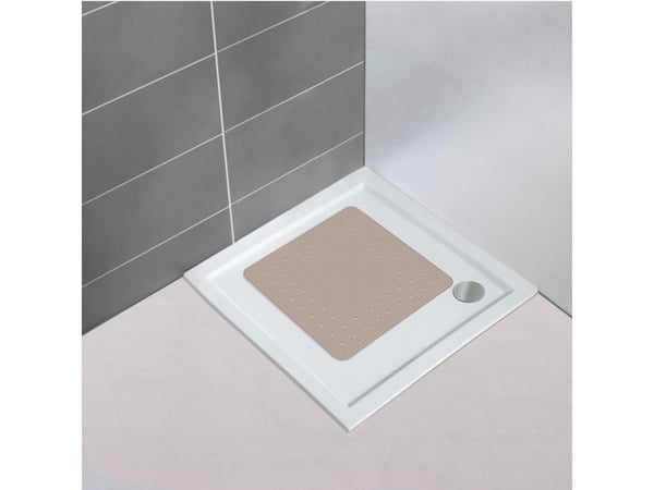 WENKO Shower mat Mirasol Taupe, Voksne, Taupe / brun, Gummi, 540 mm, 540 mm