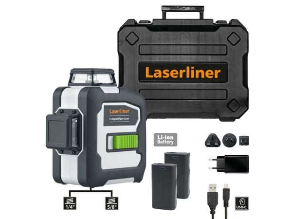 Laserliner CompactPlane-Laser 3G Pro, Avståndslasermätare, Svart, Grön, Grå, IP40, 30 m, 0,35 mm, 515 nm