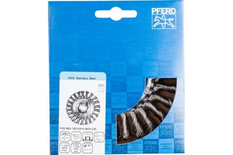 PFERD POS RBG 12512/M14 INOX 0,50, 12,5 cm, 12,5 cm, Stål, Ikke-jernholdig metall, Bronse, Rustfritt stål, Aluminium, 12500 o/min