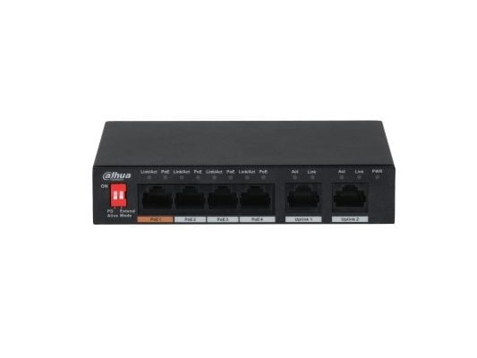 Dahua Technology PFS3006-4ET-60, Uhåndtert, L2, Fast Ethernet (10/100), Strøm over Ethernet (PoE), Kan monteres på vegg