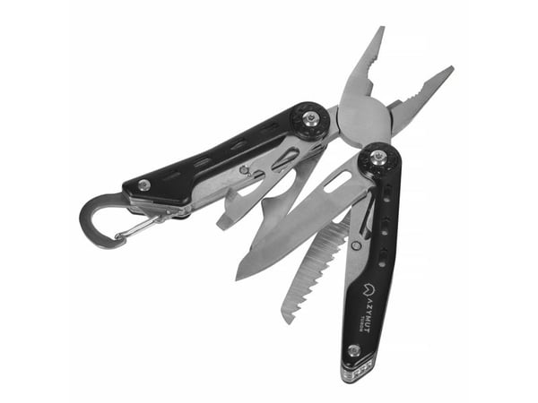 Azymut multitool AZYMUT Turon - 10 verktøy + karabinkrok + belteskjed (H-P224108)