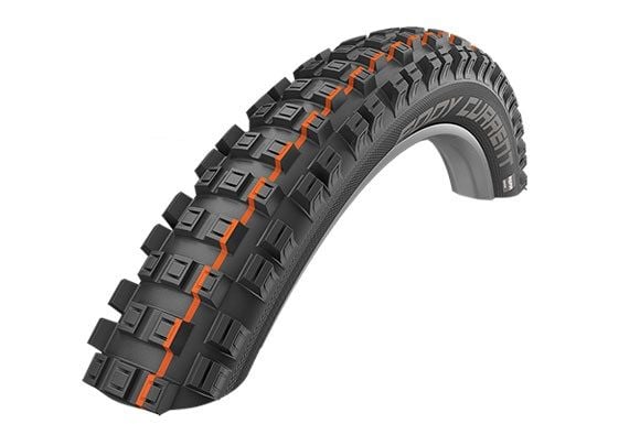 Schwalbe Eddy Current, 27.5", MTB, Slanglöst Ready-däck, Vikt vulst, Off-road, Svart, Orange